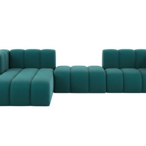 Narożnik w kształcie L Grand L 319 cm, welur Salvador, Lazurowy, Lewy 900678