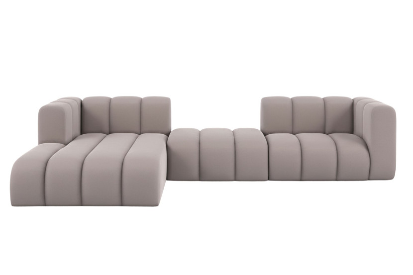 Narożnik w kształcie L Grand L 319 cm, welur Salvador, Szary, Lewy 900663