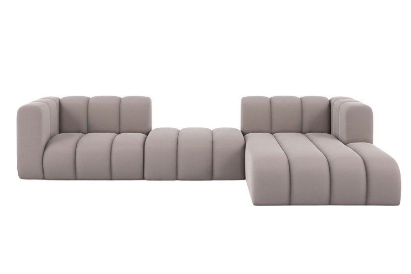 Narożnik w kształcie L Grand L 319 cm, welur Salvador, Szary, Prawy 900671