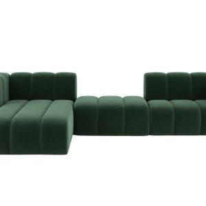 Narożnik w kształcie L Grand L 319 cm, welur Salvador, Zielony, Lewy 900684