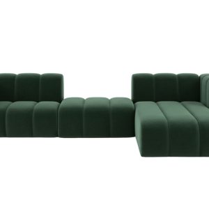 Narożnik w kształcie L Grand L 319 cm, welur Salvador, Zielony, Prawy 900673