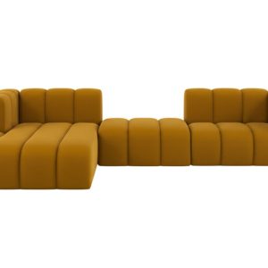 Narożnik w kształcie L Grand L 319 cm, welur Salvador, Żółty, Lewy 900638
