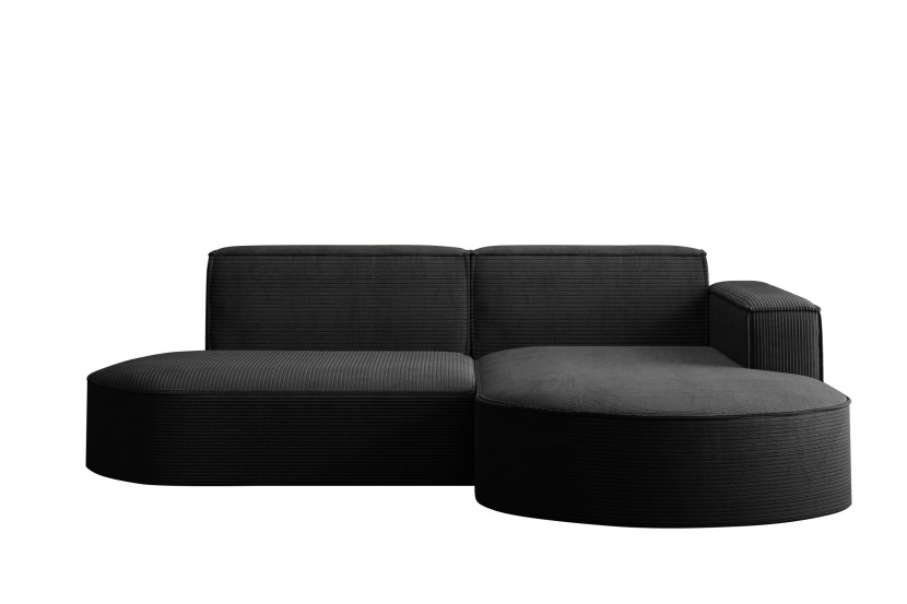 Narożnik w kształcie L MODENA Studio tkanina Poso Czarny Prawy 509589