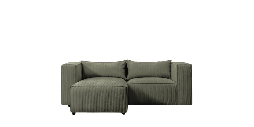 Narożnik w kształcie L Modulo, tkanina Lincoln, Oliwkowy, Lewy 828725