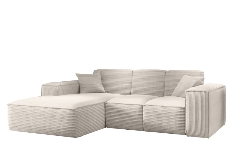 Narożnik w kształcie L SIENA, Sofa, Tkanina Poso, Beżowy, Lewy 753947