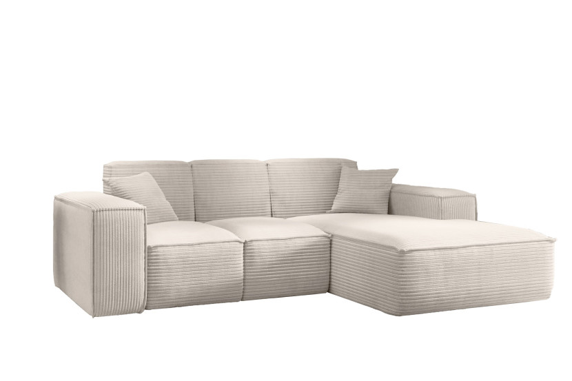 Narożnik w kształcie L SIENA, Sofa, Tkanina Poso, Beżowy, Prawy 753959