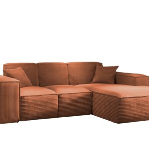 Narożnik w kształcie L SIENA, Sofa, Tkanina Poso, Ceglany, Prawy 753990