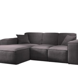 Narożnik w kształcie L SIENA, Sofa, Tkanina Poso, Ciemnoszary, Lewy 753926