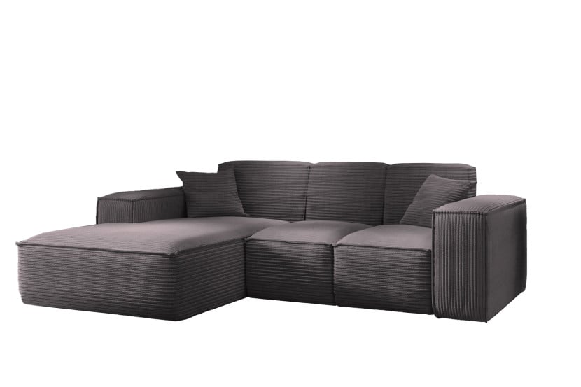 Narożnik w kształcie L SIENA, Sofa, Tkanina Poso, Ciemnoszary, Lewy 753926
