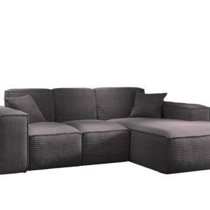 Narożnik w kształcie L SIENA, Sofa, Tkanina Poso, Ciemnoszary, Prawy 754015