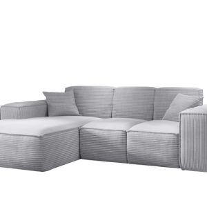Narożnik w kształcie L SIENA, Sofa, Tkanina Poso, Jasnoszary, Lewy 753964