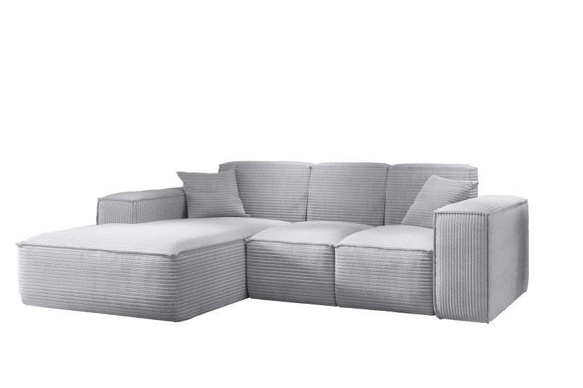 Narożnik w kształcie L SIENA, Sofa, Tkanina Poso, Jasnoszary, Lewy 753964