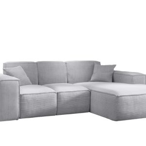 Narożnik w kształcie L SIENA, Sofa, Tkanina Poso, Jasnoszary, Prawy 753991