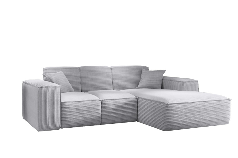 Narożnik w kształcie L SIENA, Sofa, Tkanina Poso, Jasnoszary, Prawy 753991