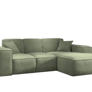 Narożnik w kształcie L SIENA, Sofa, Tkanina Poso, Jasnozielony, Prawy 754028