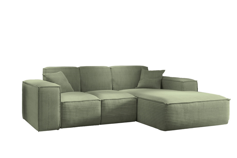 Narożnik w kształcie L SIENA, Sofa, Tkanina Poso, Jasnozielony, Prawy 754028
