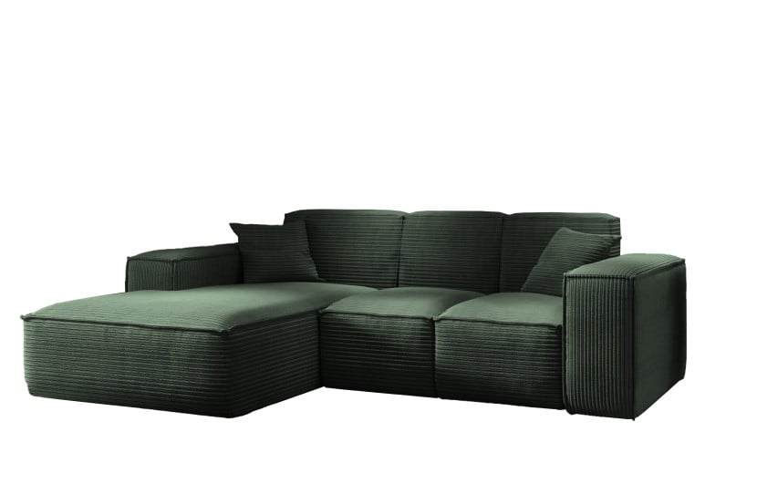 Narożnik w kształcie L SIENA, Sofa, Tkanina Poso, Zielony, Lewy 754003