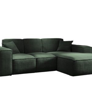 Narożnik w kształcie L SIENA, Sofa, Tkanina Poso, Zielony, Prawy 753920