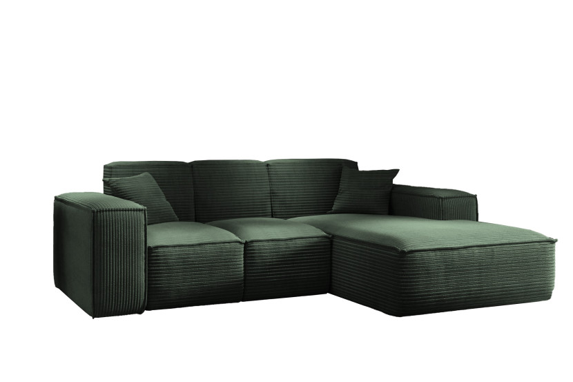 Narożnik w kształcie L SIENA, Sofa, Tkanina Poso, Zielony, Prawy 753920