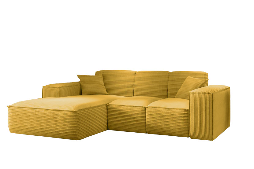Narożnik w kształcie L SIENA, Sofa, Tkanina Poso, Żółty, Lewy 753948