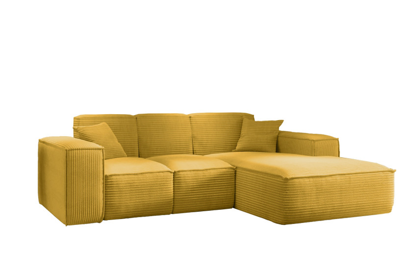 Narożnik w kształcie L SIENA, Sofa, Tkanina Poso, Żółty, Prawy 753923