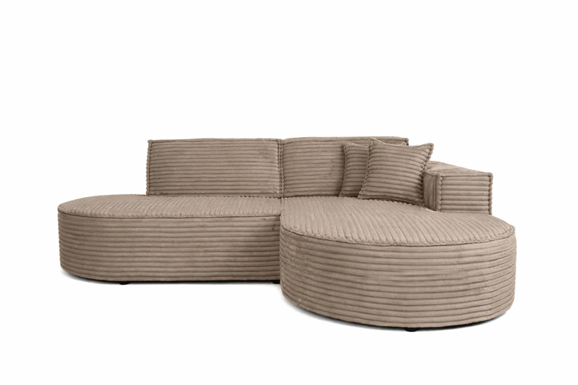 Narożnik w kształcie L, sztruks Velo, Beżowy, Prawy, Modena Studio 965722