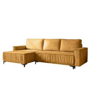 Narożnik w kształcie L, z funkcją spania, do salonu, Juka Terra, żółty (48) 909753 Narożnik w kształcie L, z funkcją spania, do salonu, Juka Terra, żółty (48) 909753