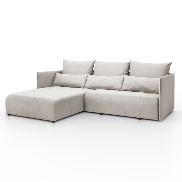 Narożnik w kształcie litery L, Hannover L tkanina Castel Ecru Lewy 642204