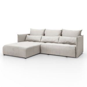 Narożnik w kształcie litery L, Hannover L tkanina Castel Ecru Prawy 642202