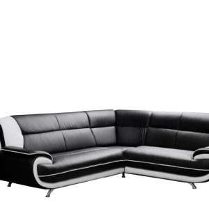 Narożnik w kształcie litery L, tkanina Soft, czarno-biały, Prawy, Palermo 958225 Narożnik w kształcie litery L, tkanina Soft, czarno-biały, Prawy, Palermo 958225