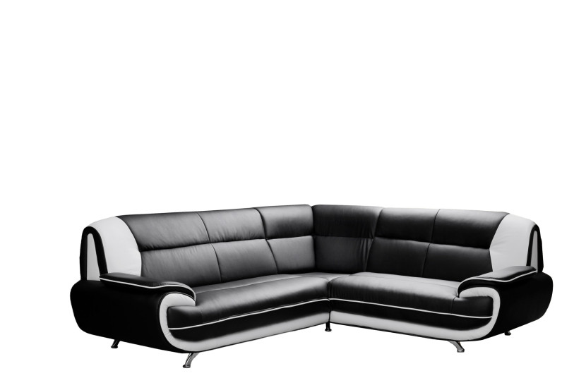 Narożnik w kształcie litery L, tkanina Soft, czarno-biały, Prawy, Palermo 958225