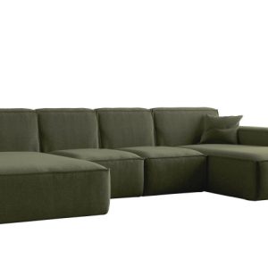 Narożnik w kształcie litery U Siena tkanina Maloy Zielony 576806
