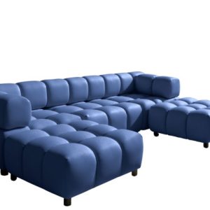 Narożnik w kształcie U Bolla, tkanina Bluvel, Atramentowy 828699
