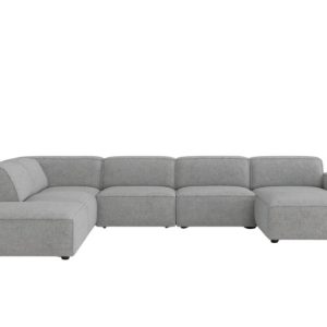 Narożnik w kształcie U, Cursal V, tkanina Artico, Cement, Lewy 797849 Narożnik w kształcie U, Cursal V, tkanina Artico, Cement, Lewy 797849