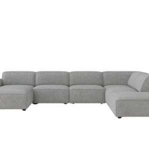 Narożnik w kształcie U, Cursal V, tkanina Artico, Cement, Prawy 797882 Narożnik w kształcie U, Cursal V, tkanina Artico, Cement, Prawy 797882