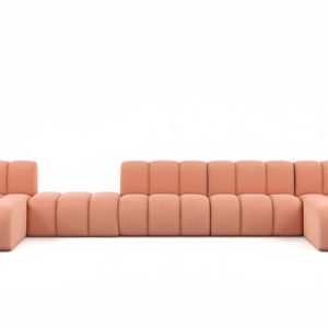 Narożnik w kształcie U, Grand U XL 500 cm, welur Salvador, Różowy 909777 Narożnik w kształcie U, Grand U XL 500 cm, welur Salvador, Różowy 909777