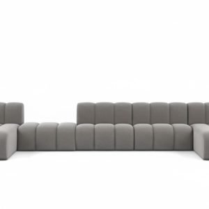 Narożnik w kształcie U, Grand U XL 500 cm, welur Salvador, Szary 909763 Narożnik w kształcie U, Grand U XL 500 cm, welur Salvador, Szary 909763
