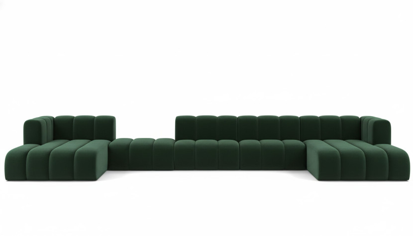 Narożnik w kształcie U, Grand U XL 500 cm, welur Salvador, Zielony 909762