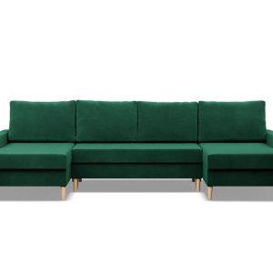 Narożnik w kształcie U, MILO, velvet, 294x140x92 cm, zieleń | TYLETEGOTU 773530 Narożnik w kształcie U, MILO, velvet, 294x140x92 cm, zieleń | TYLETEGOTU 773530