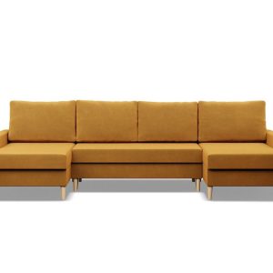 Narożnik w kształcie U, MILO, velvet, 294x140x92 cm, żółty | TYLETEGOTU 773536 Narożnik w kształcie U, MILO, velvet, 294x140x92 cm, żółty | TYLETEGOTU 773536