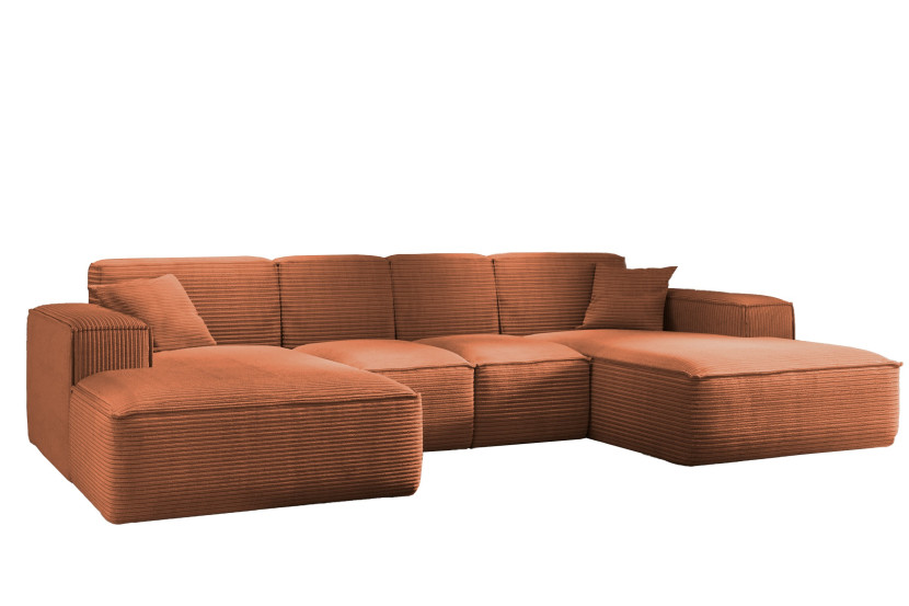 Narożnik w kształcie U SIENA, Sofa, Tkanina Poso, Ceglany 754004