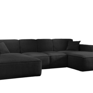 Narożnik w kształcie U SIENA, Sofa, Tkanina Poso, Czarny 753918 Narożnik w kształcie U SIENA, Sofa, Tkanina Poso, Czarny 753918