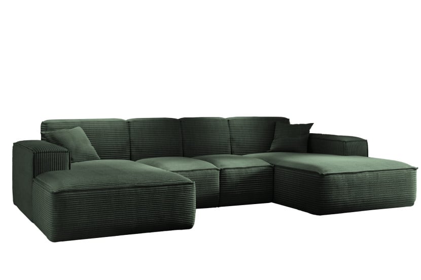 Narożnik w kształcie U SIENA, Sofa, Tkanina Poso, Zielony 754034