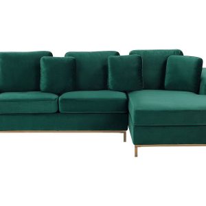 Narożnik welurowy sofa zielony 189454 Narożnik welurowy sofa zielony 189454