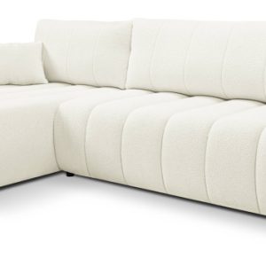 Narożnik z funkcją spania ALOO, lewostronny, tkanina boucle-śmietankowa 718089