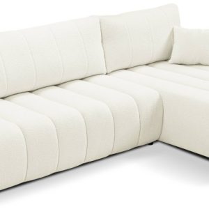Narożnik z funkcją spania ALOO, prawostronny, tkanina boucle-śmietankowa 718083