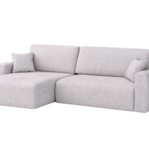 Narożnik z funkcją spania, Ariel L, szenil Artico, Cement, Lewy 879068