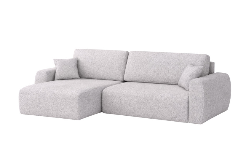 Narożnik z funkcją spania, Ariel L, szenil Artico, Cement, Lewy 879068