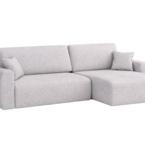 Narożnik z funkcją spania, Ariel L, szenil Artico, Cement, Prawy 879110