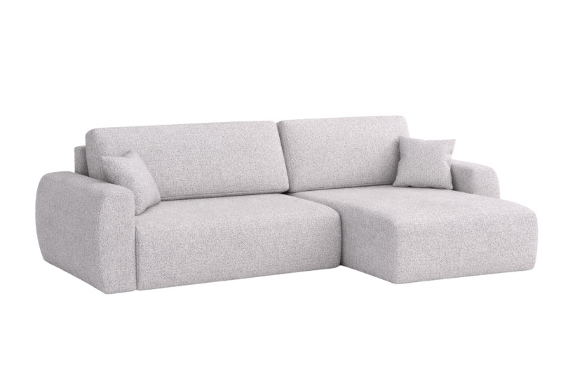 Narożnik z funkcją spania, Ariel L, szenil Artico, Cement, Prawy 879110